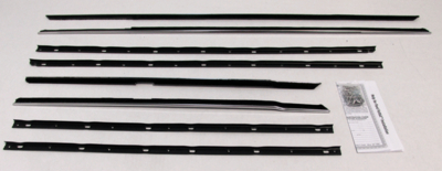 1965-1966 Ford Galaxie 2 Door Hardtop Authentic Window Felts Whiskers Kit (8pcs)